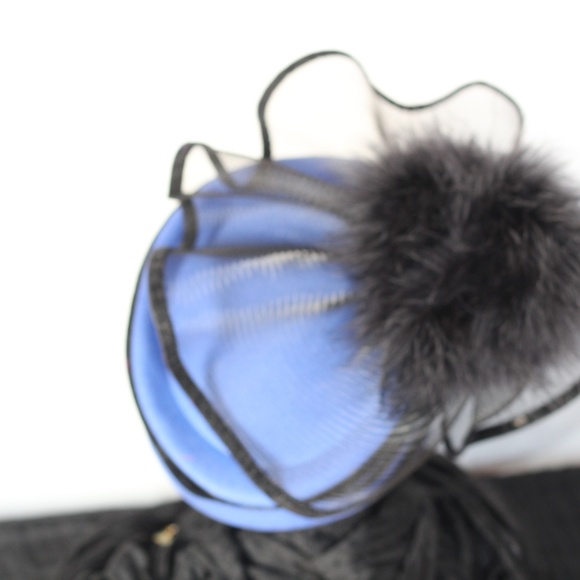 Vintage 1960s sculptured royal blue pillbox hat main image 7